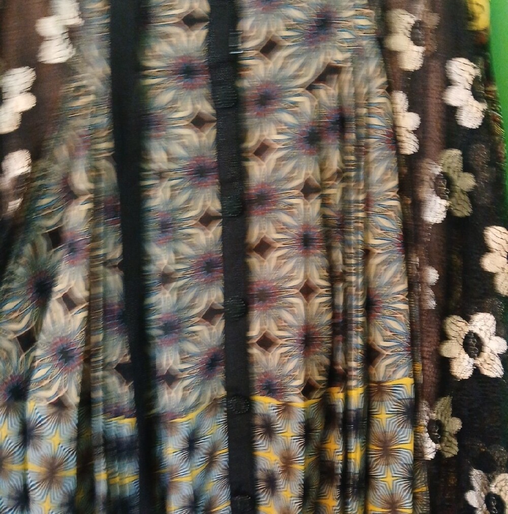 Beguile By Byron Lars Bohemian Multi-Pattern Maxi Skirt - Black & Multicolor - Picture 5 of 12